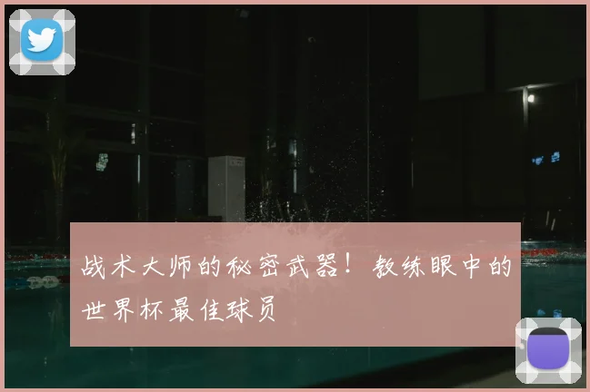 战术大师的秘密武器!教练眼中的世界杯最佳球员
